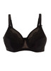 Glamorise Elegance Wonderwire Underwire Satin & Lace Bra Black
