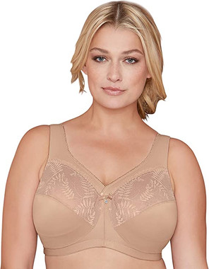 Bramour Madison. Magic-Lift By Glamorise. Wirefree Full-Figure Support Bra Nude.