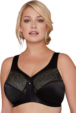 Bramour Madison. Magic-Lift By Glamorise. Wirefree Full-Figure Support Bra Black.