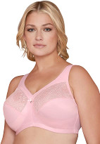 Bramour Madison. Magic-Lift By Glamorise. Wirefree Full-Figure Support Bra Pink.