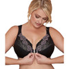 Bramour Brooklyn. Wonderwire By Glamorise. Underwire Front-Close Bra Black.