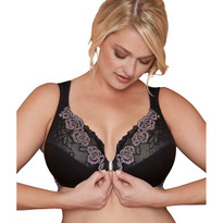 Bramour Brooklyn. Wonderwire By Glamorise. Underwire Front-Close Bra Black.
