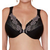 Bramour Brooklyn. Wonderwire By Glamorise. Underwire Front-Close Bra Black.