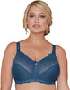 Bramour Chelsea By Glamorise. Wirefree Lace Bralette Bra Caribbean Blue.