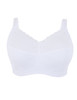 Glamorise Bra 42C Comfort-Lift Support Geometric Lace White