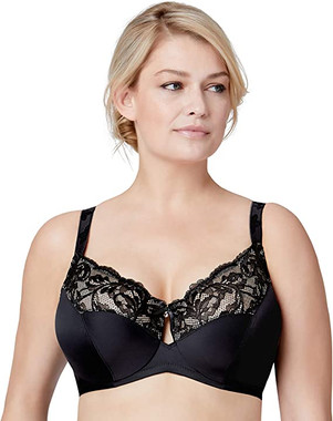 Bramour Tribeca. Wonderwire By Glamorise. Underwire Support Bra Black.