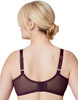 Bramour Tribeca. Wonderwire By Glamorise. Underwire Support Bra Black Plum.