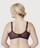 Bramour Tribeca. Wonderwire By Glamorise. Underwire Support Bra Black Plum.