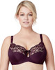 Bramour Tribeca. Wonderwire By Glamorise. Underwire Support Bra Black Plum.
