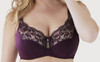 Bramour Tribeca. Wonderwire By Glamorise. Underwire Support Bra Black Plum.