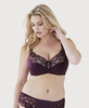 Bramour Tribeca. Wonderwire By Glamorise. Underwire Support Bra Black Plum.