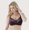 Bramour Tribeca. Wonderwire By Glamorise. Underwire Support Bra Black Plum.