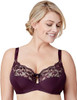 Bramour Tribeca. Wonderwire By Glamorise. Underwire Support Bra Black Plum.