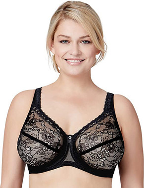 Bramour Nolita. Wonderwire By Glamorise. Underwire Support Bra Black.