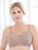 Brand-Name Bra 50D Comfort-Lift Support Geometric Lace Taupe