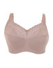 Brand-Name Bra 50F Comfort-Lift Support Geometric Lace Taupe