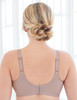 Brand-Name Bra 50F Comfort-Lift Support Geometric Lace Taupe - Back View
