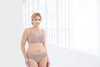 Brand-Name Bra 50F Comfort-Lift Support Geometric Lace Taupe