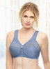 Brand-Name Bra 52F Magic-Lift Wirefree-Support Blue Ice