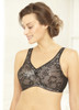 Glamorise Magic-Lift All-Over Floral Lace Support Bra Black