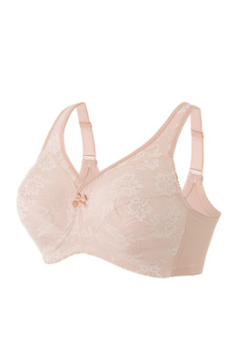 Glamorise Magic-Lift 36C Support Bra All-Over Lace Cafe