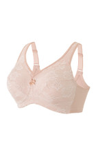 Glamorise Magic-Lift 46DD Support Bra All-Over Lace Cafe