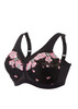 Glamorise Magic-Lift Embroidered Full-Figure 42DD Support Bra Black