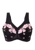 Glamorise Magic-Lift Embroidered Full-Figure 42DD Support Bra Black
