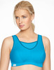 Full support performance bra provides no-bounce comfort.