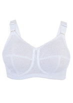 Glamorise Comfort-Lift Support Side-Bones Lace Bra White