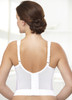 Glamorise Magic-Lift Long Line Support Bra White - Back View