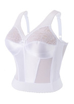 Glamorise Magic-Lift Long Line Support Bra White