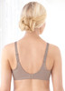Glamorise Wonderwire Elegance Underwire Embroidered Bra Taupe - Back View