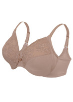 Glamorise Wonderwire Elegance Underwire Embroidered Bra Taupe