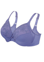 Glamorise Wonderwire Elegance Underwire Embroidered Bra Purple