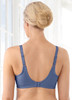 Glamorise Wonderwire Elegance Underwire Embroidered Bra Purple - Back View