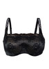 Glamorise Wonderwire Underwire Lace Cami Camisole Bra Black