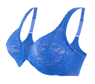 Glamorise Wonderwire Underwire Front-Close Bra Blue