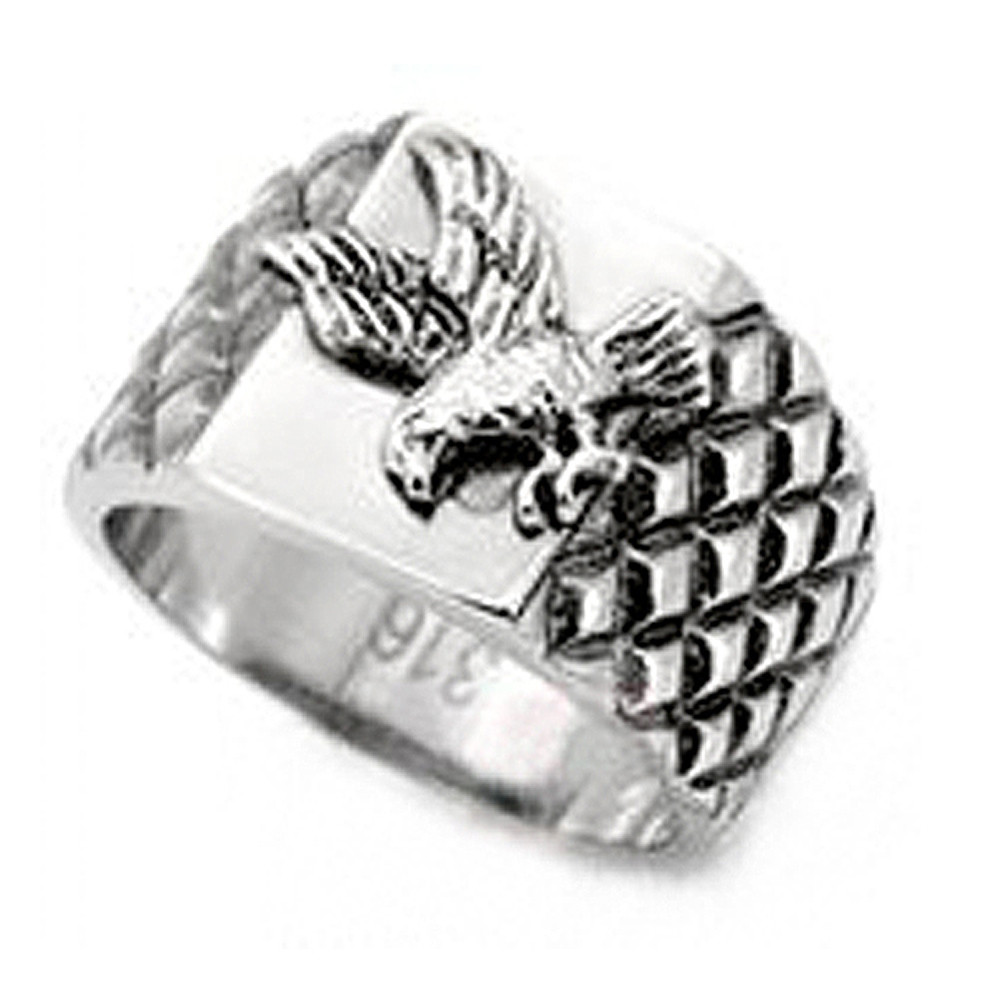 Veteran U.S. Pride - Steel American Bald Eagle Ring - Military Ring ...