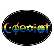 Coexist - Rainbow Pride Symbols - Pride LGBT Gay and Lesbian - Car Magnet