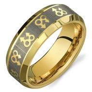 Gold Male Symbols Gay Engagement / Gay Marriage Ring Band