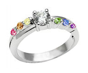Dreamy Black Main Gem Rainbow Ring Great as Gay Gift or Wedding Marriage or Engagement Band Gay /& Lesbian Pride Ring