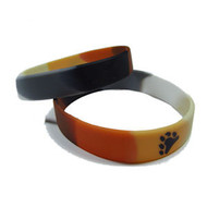 Bear Pride Silicone Bracelet Wristlet - Gay & Lesbian LGBT Pride Wristband w/ Bear Paw