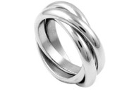 Triple Rolling Band Ring - Russian 316L Stainless Steel Ring - 3 rolling Band