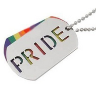 2pc. Pride Rainbow Dog Tag - LGBT Jewelry - Gay and Lesbian Pride Necklace