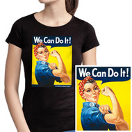 "We Can Do It" Classic Lesbian Pride Black T-Shirt - Unisex LGBT Gay and Lesbian Pride Clothing & Apparel