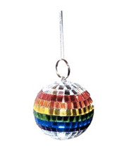 Mini Gay Pride Rainbow Disco Ball (Car Rear View Mirror OR Ornament) - LGBT Gay & Lesbian Pride Accessories