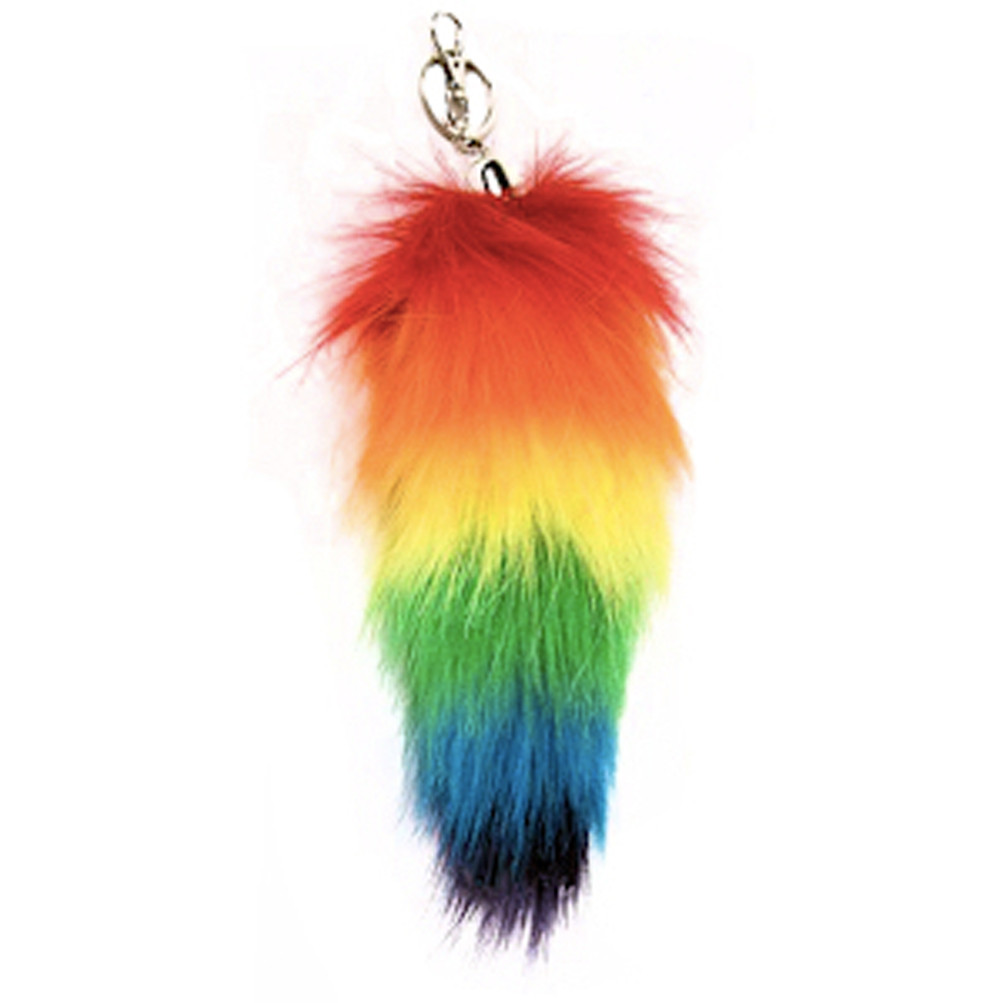 12 Inch Rainbow Faux Fox Tail Lgbt Gay And Lesbian Pride Synthetic Keychain Hair Accessory Or Belt Clip Pride Shack
