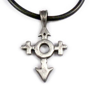 Male and Female Symbols Crossed Pendant - LGBT Supporter Pride Necklace / Jewelry - Silver Color Pewter