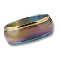 Anodized Rainbow Beveled Ring - Gay and Lesbian LGBT Pride Jewelry